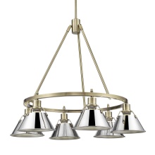 Golden 3306-6 AB-CH - Yep by Golden Lighting Orwell 6-light Chandelier in Aged Brass and Chrome shade